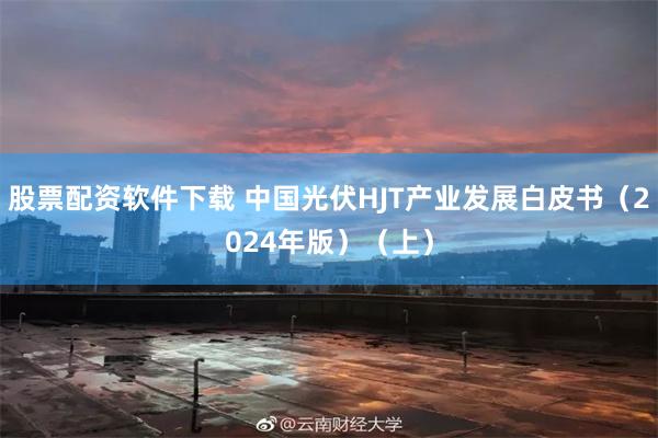 股票配资软件下载 中国光伏HJT产业发展白皮书（2024年版）（上）